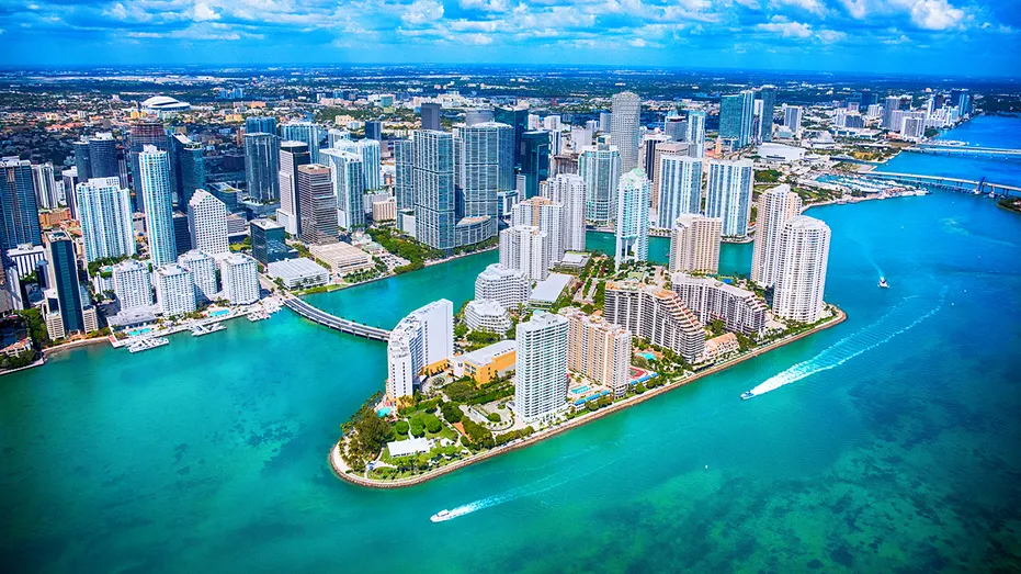 Vue aérienne de Miami, Floride