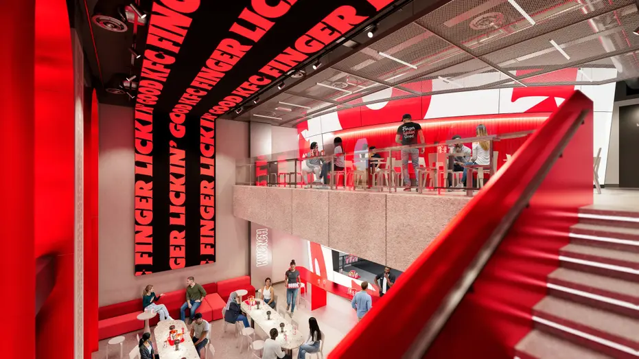 Dans le concept de restaurant nouvelle génération de KFC.