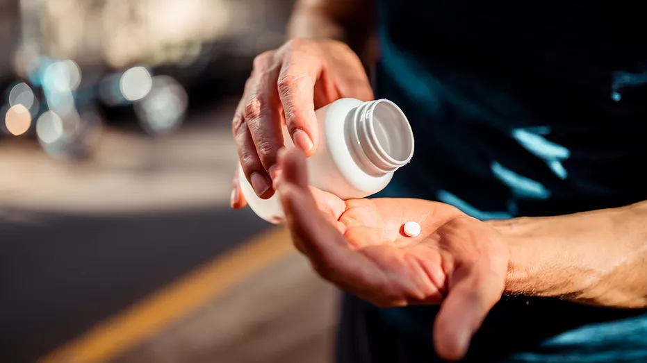 Une personne qui prend des médicaments.