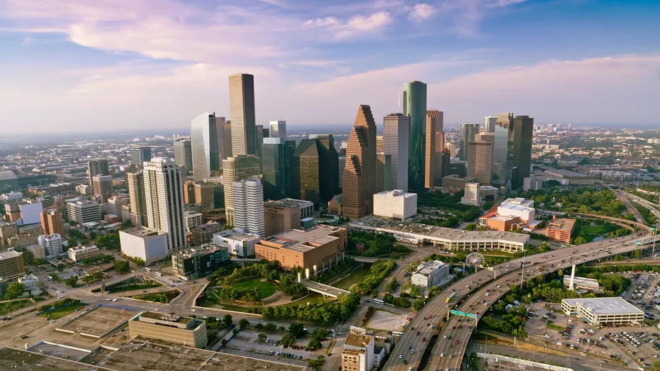 vue aérienne du centre-ville de Houston au Texas