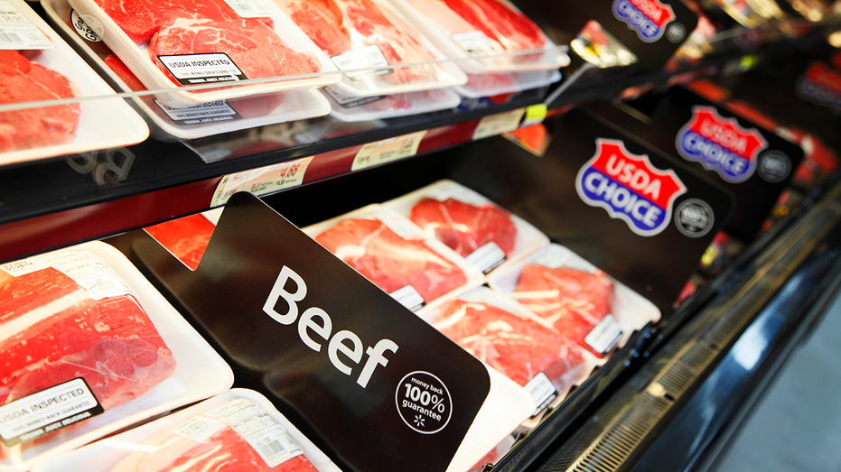 Bœuf américain emballé dans une épicerie.