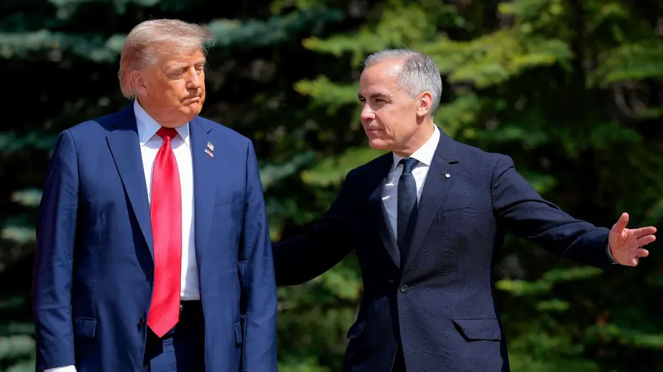Le Premier ministre canadien Mark Carney et le président américain Donald Trump