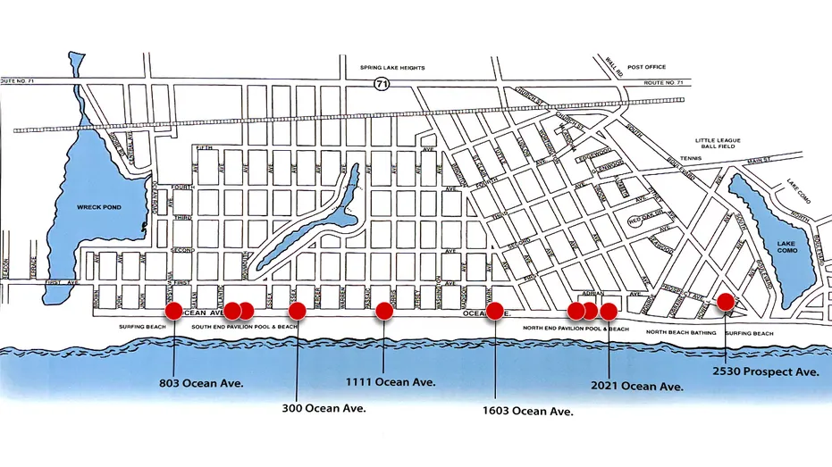 Une carte de Spring Lake, New Jersey