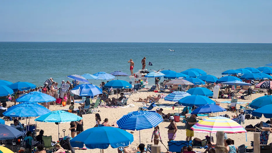 Des gens sur une plage du Delaware