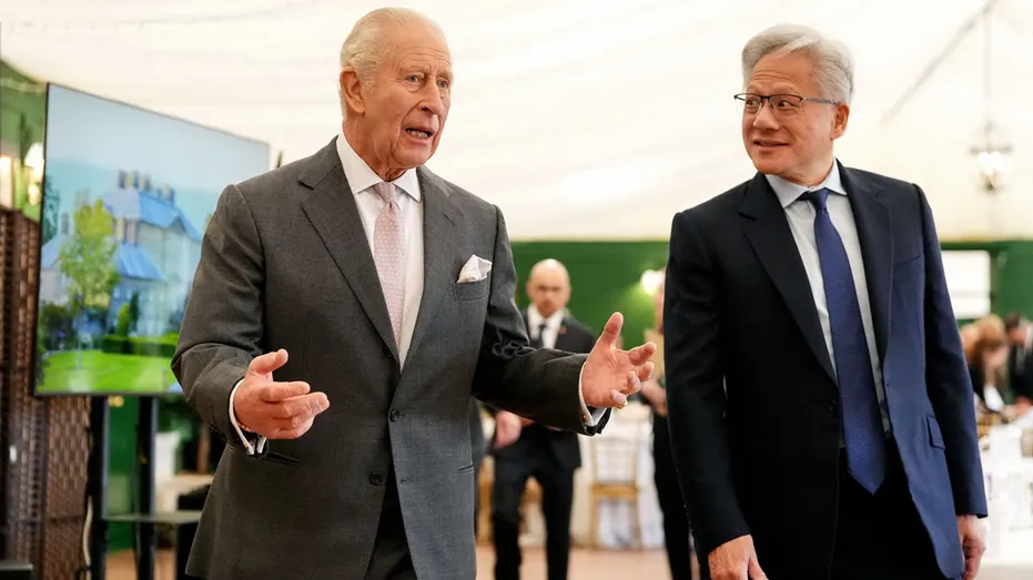 Le roi Charles III avec le PDG de Nvidia, Jensen Huang.