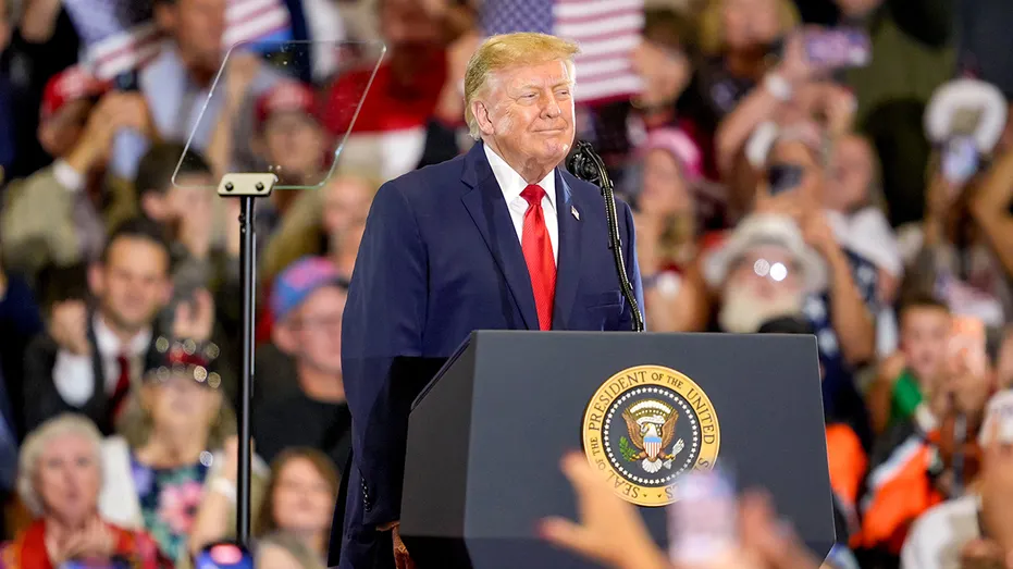 Le président Donald Trump lors d'un rassemblement en Oklahoma