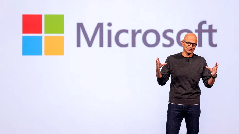 Satya Nadella, PDG de Microsoft, s'exprime.
